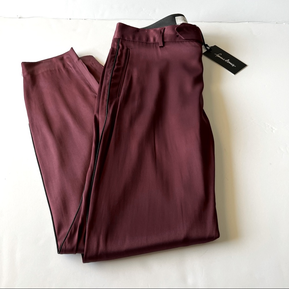 Femmes D’armes Bordeaux Satin Pants - Picture 2 of 10